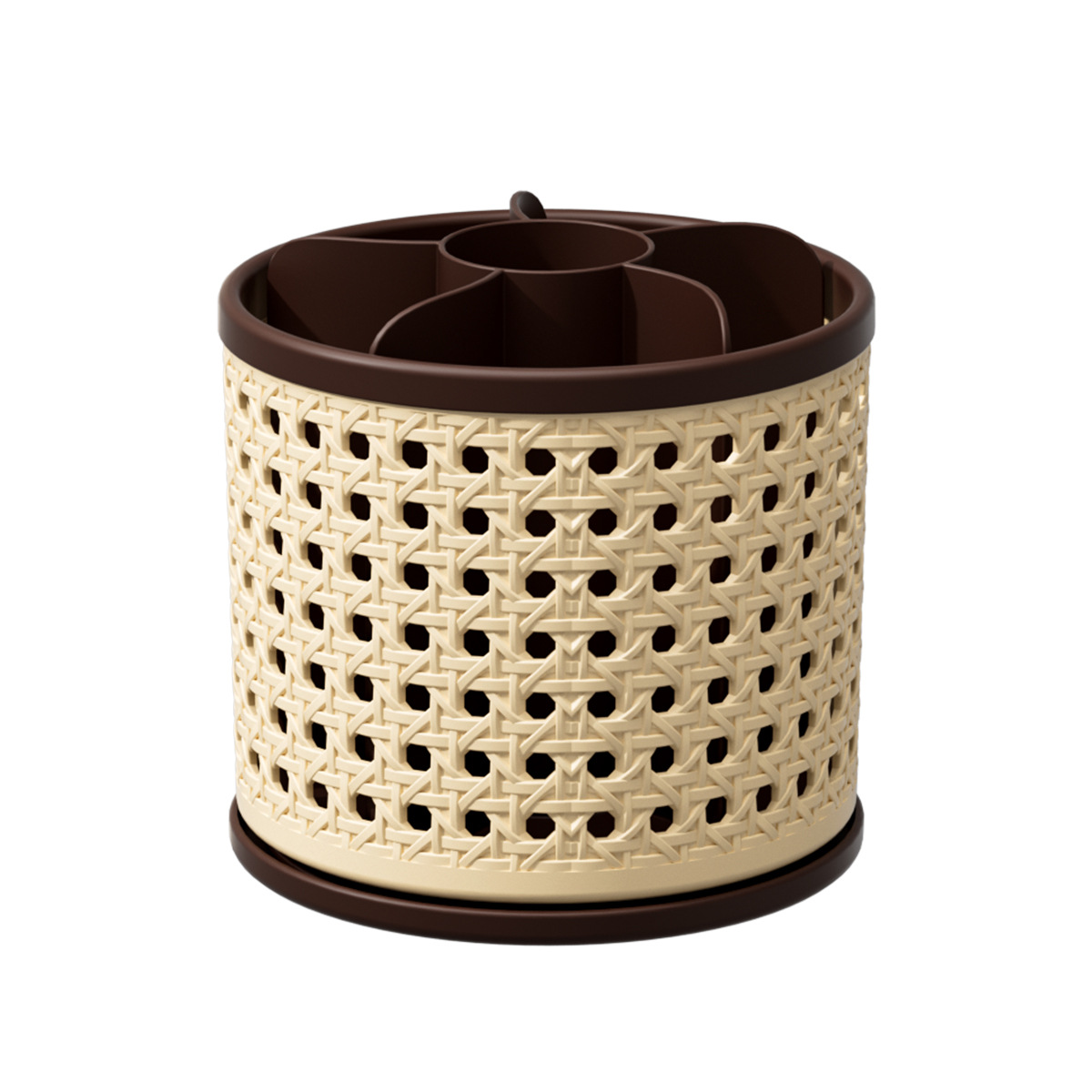 Retro-style rotating large-capacity divider storage tube 1