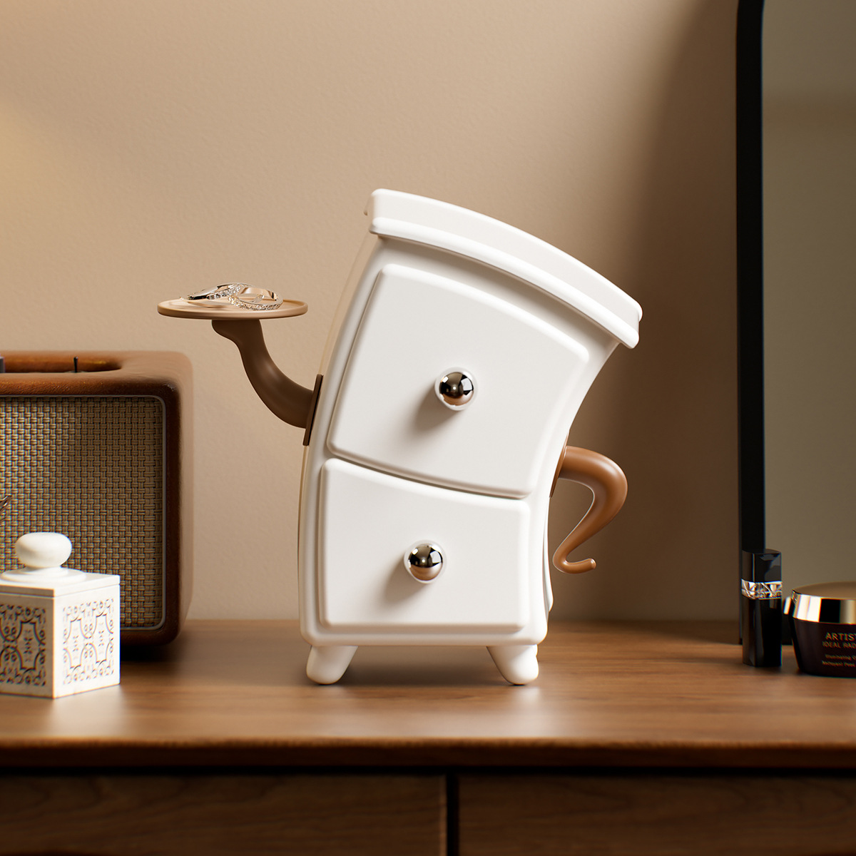 Creative bendable drawer-style desktop storage box 3