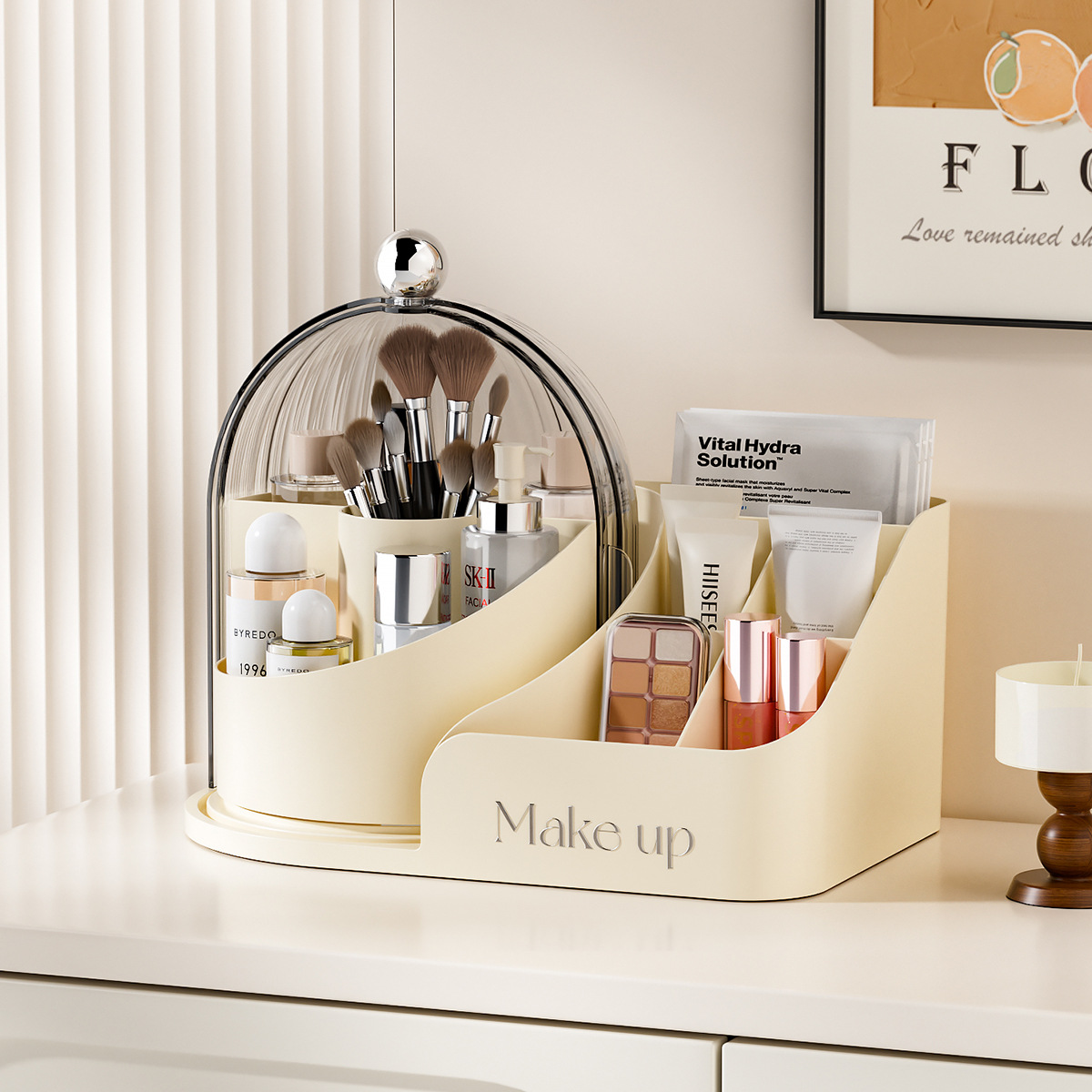 Dustproof transparent rotating makeup storage box 6 02