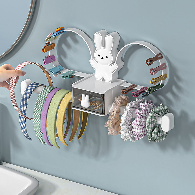 Multifunctional hairband storage rack for bathroom 13