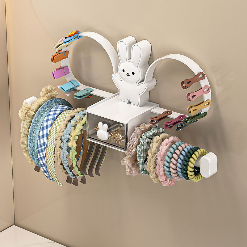 Multifunctional hairband storage rack for bathroom 13
