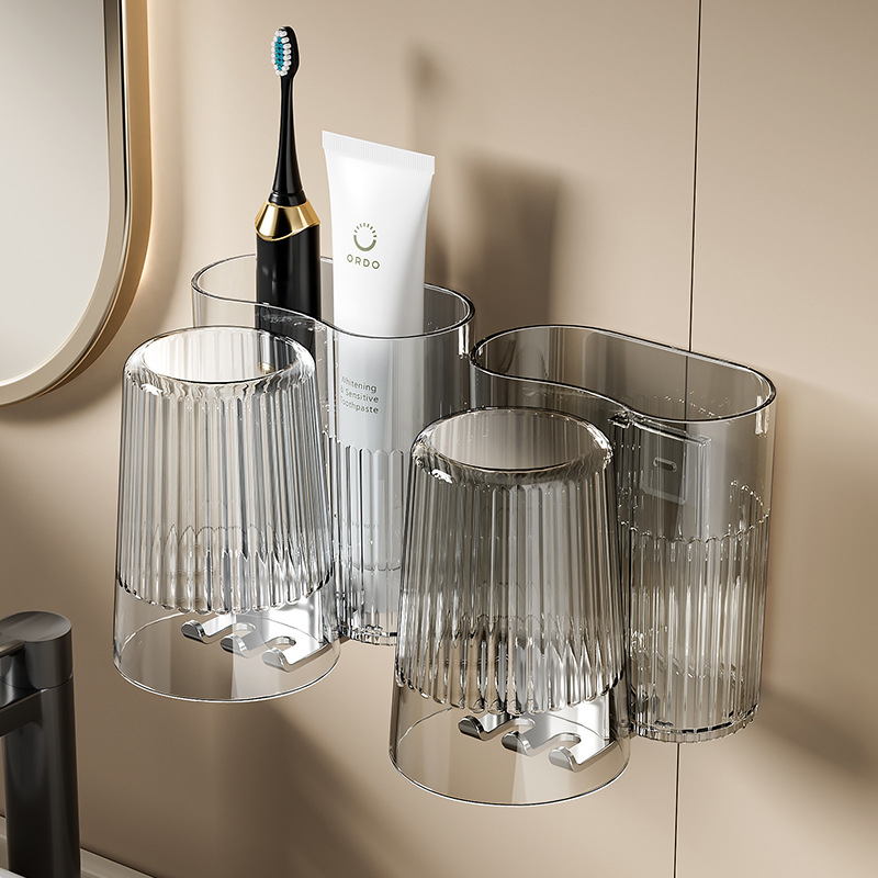 Luxury bathroom wall-mounted no-drill toothbrush holder 18