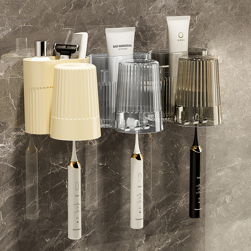 Luxury bathroom wall-mounted no-drill toothbrush holder 18