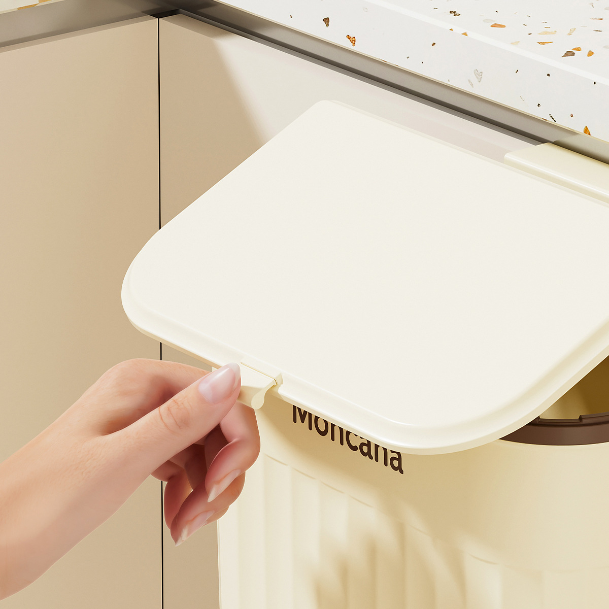 No-drill kitchen and bathroom hanging trash can 35 01