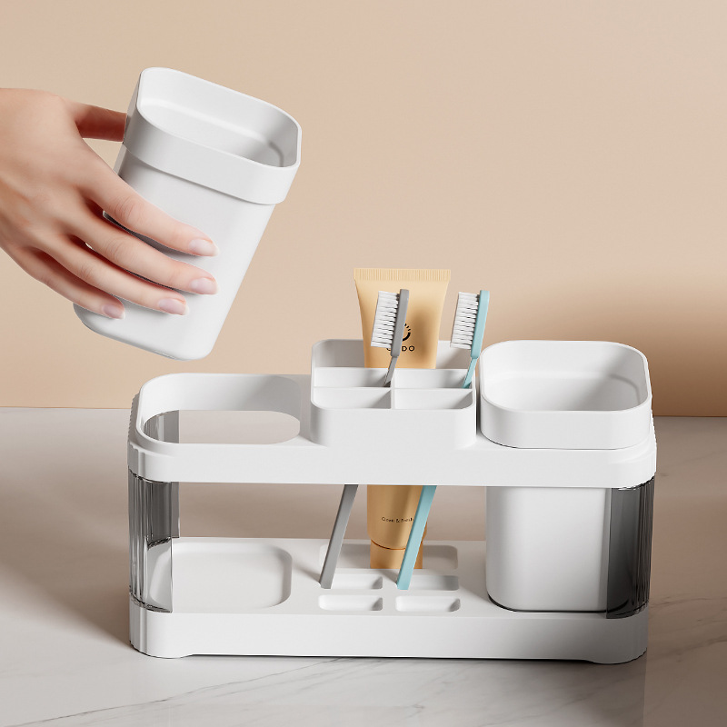 Simple toothbrush cup and toothpaste storage rack 25