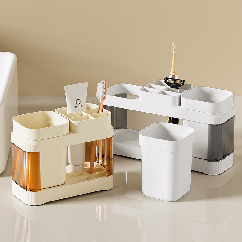 Simple toothbrush cup and toothpaste storage rack 25 02