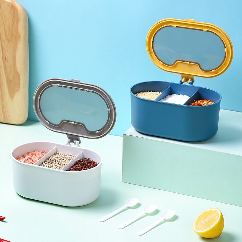 Three-compartment seasoning box set 36 02