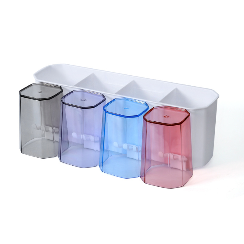 Wall-mounted storage box for couples' bathroom toiletries 21