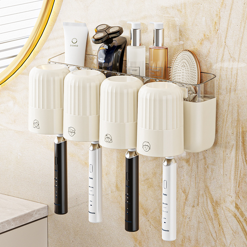 Wall-mounted toothpaste and toothbrush holder for home use 19 01