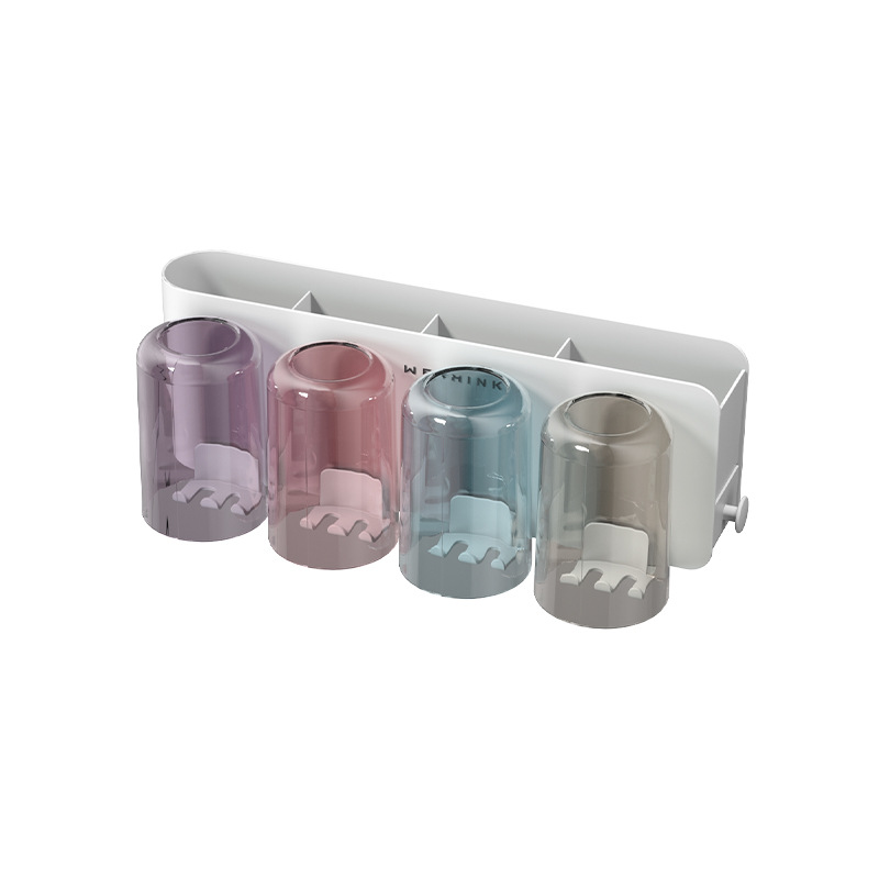 Wall-mounted transparent cup toothbrush holder 27 01