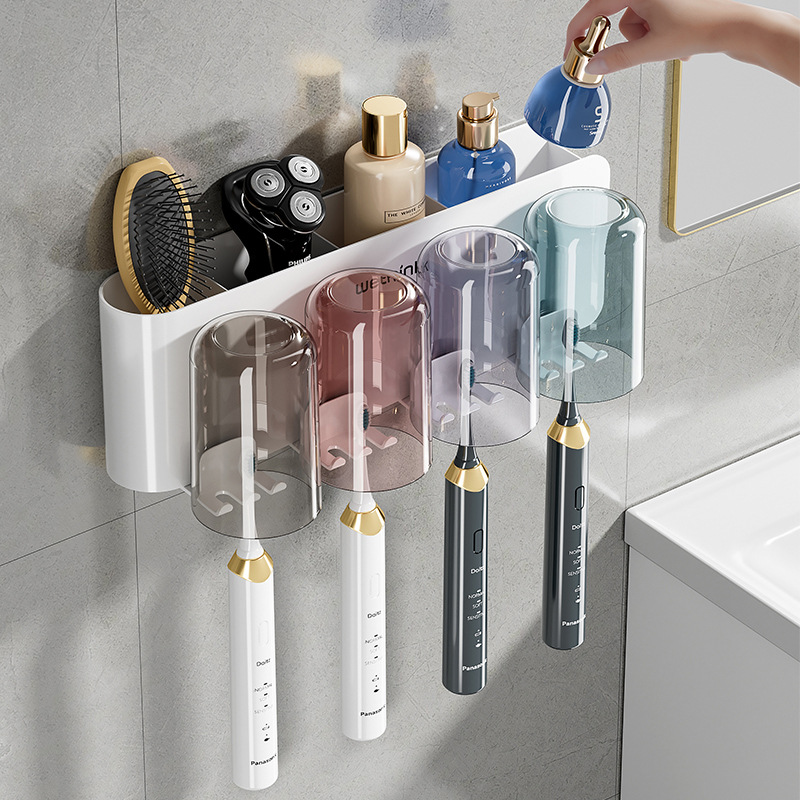 Wall-mounted transparent cup toothbrush holder 27