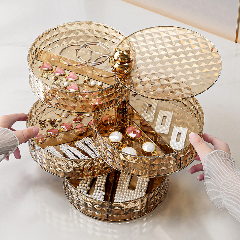 Luxury jewelry and lipstick case rotating storage box 43