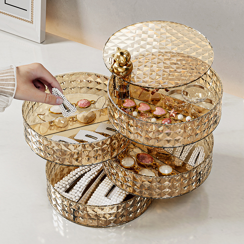 Luxury jewelry and lipstick case rotating storage box 43