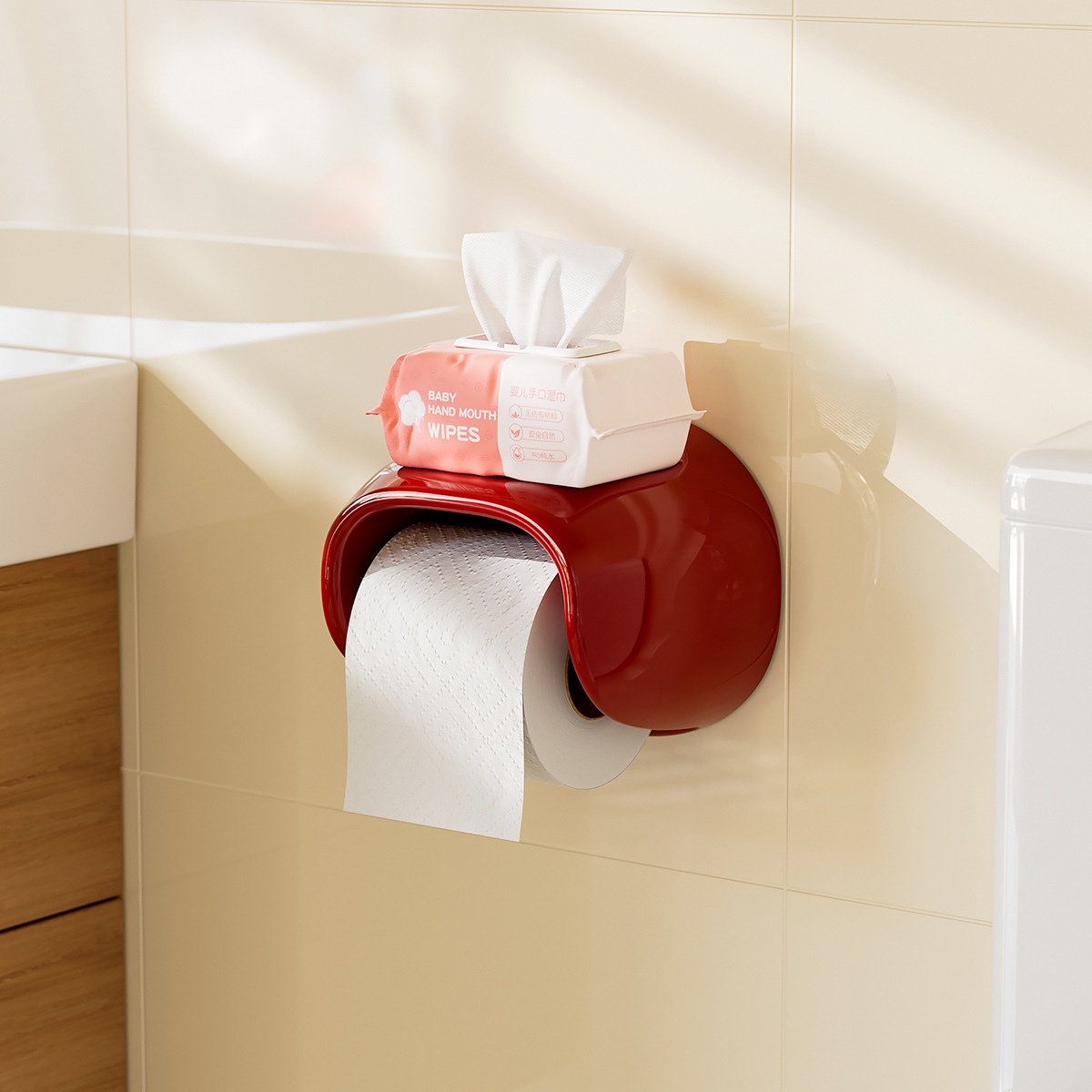 Premium toilet paper holder with storage space on top 59