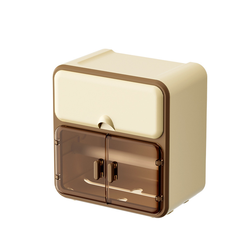 Waterproof butter-colored tissue box for bathroom 60 01
